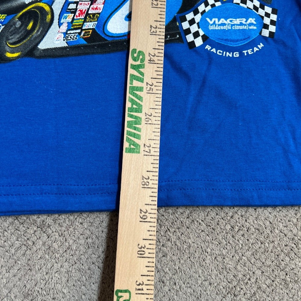 Vintage 2000s Mark Martin Racing NASCAR T-Shirt Blue Large Roush Racing - Picture 5 of 6